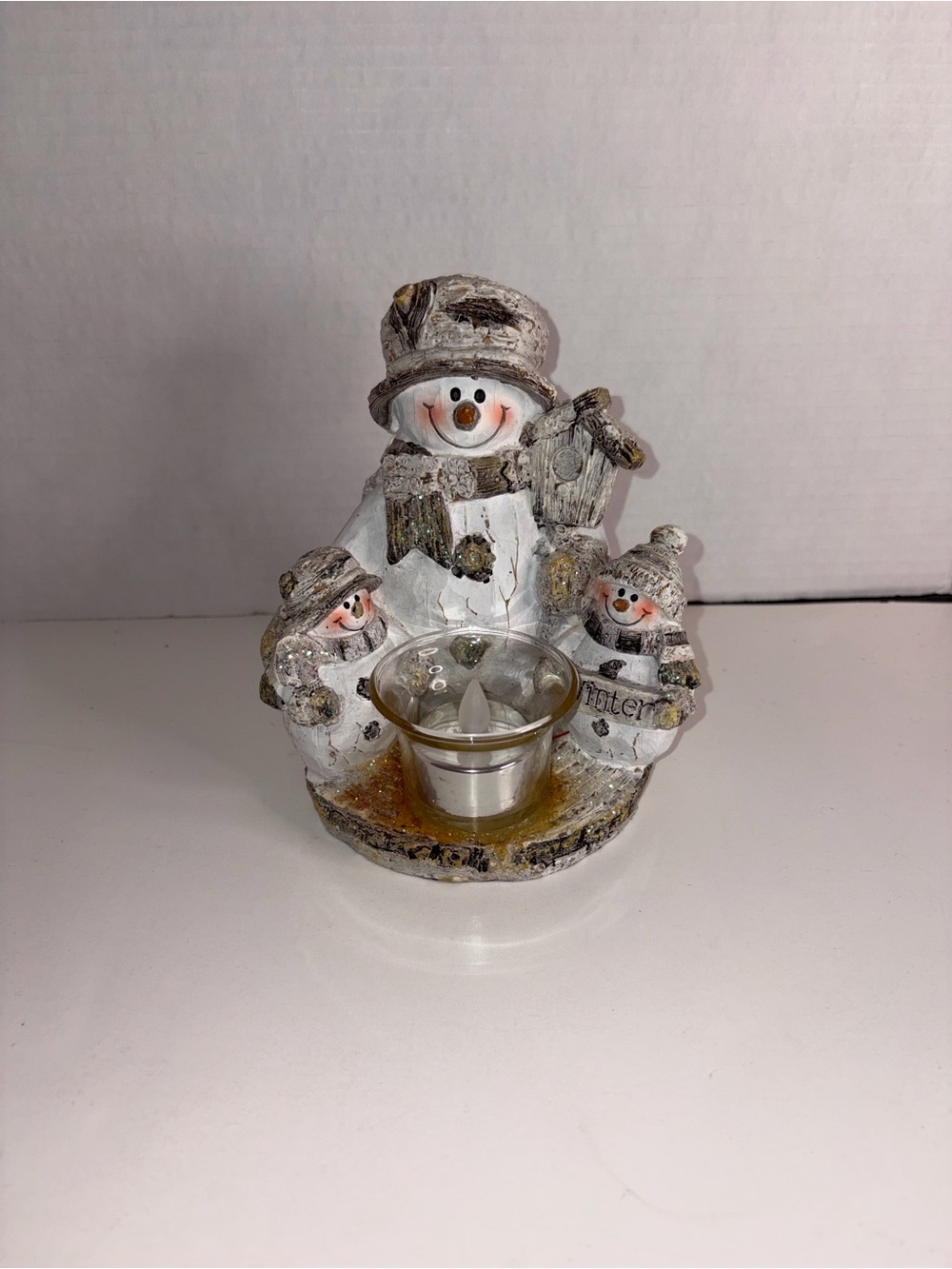 Snowman Family Votive Candleholder